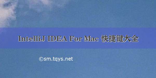 IntelliJ IDEA For Mac 快捷键大全