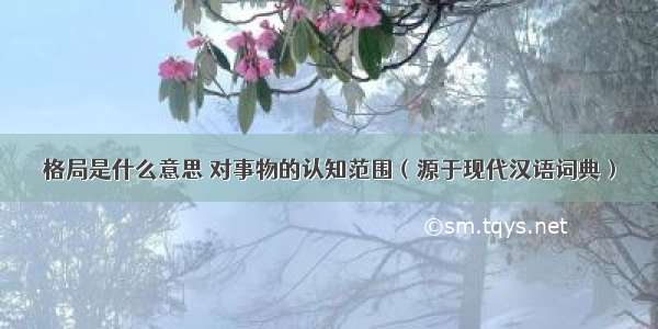 格局是什么意思 对事物的认知范围（源于现代汉语词典）