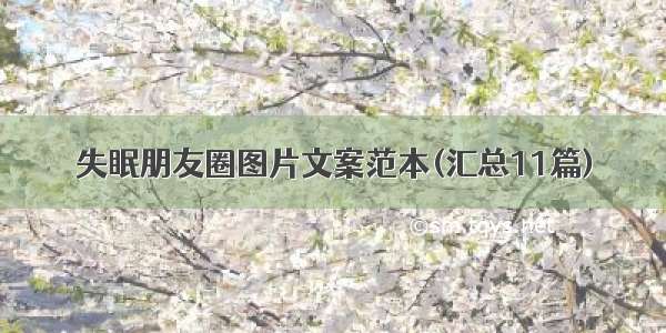 失眠朋友圈图片文案范本(汇总11篇)