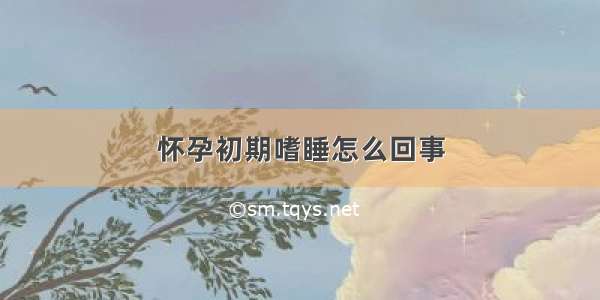 怀孕初期嗜睡怎么回事