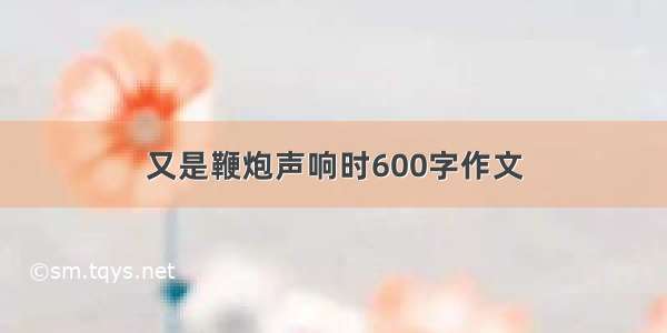 又是鞭炮声响时600字作文