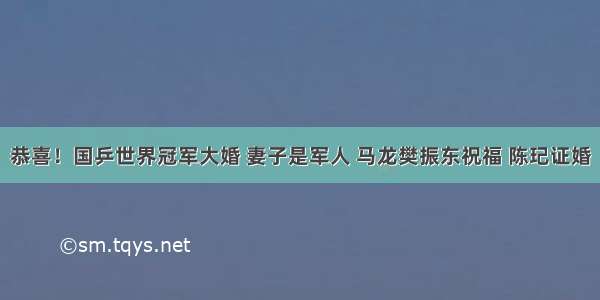 恭喜！国乒世界冠军大婚 妻子是军人 马龙樊振东祝福 陈玘证婚