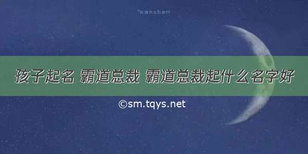 孩子起名 霸道总裁 霸道总裁起什么名字好