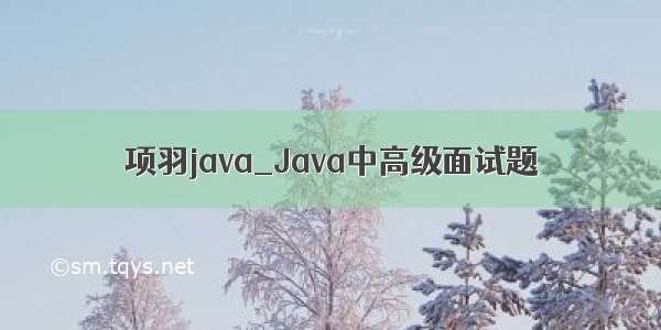 项羽java_Java中高级面试题