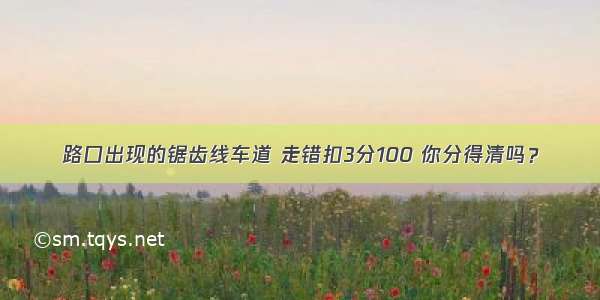 路口出现的锯齿线车道 走错扣3分100 你分得清吗？