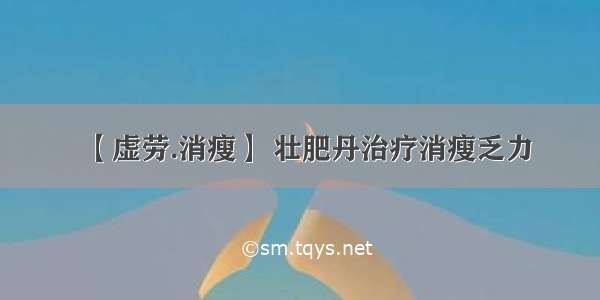 【虚劳.消瘦】 壮肥丹治疗消瘦乏力