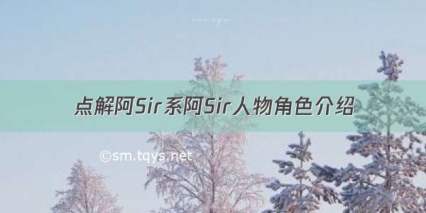 点解阿Sir系阿Sir人物角色介绍