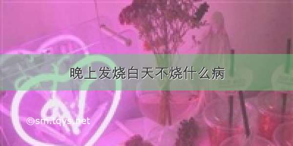 晚上发烧白天不烧什么病