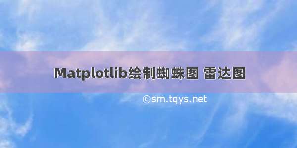 Matplotlib绘制蜘蛛图 雷达图