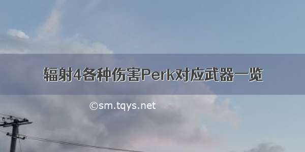 辐射4各种伤害Perk对应武器一览