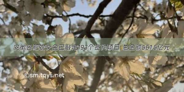 安徽合肥农交会已敲定193个签约项目 总金额561.5亿元