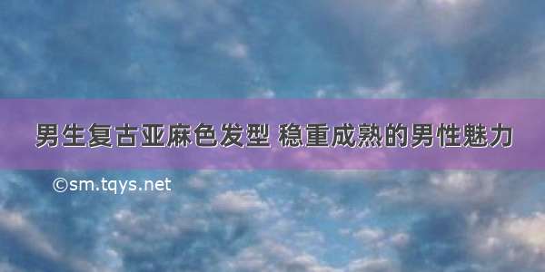 男生复古亚麻色发型 稳重成熟的男性魅力