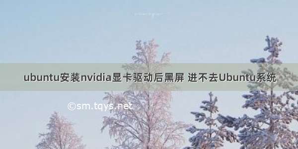 ubuntu安装nvidia显卡驱动后黑屏 进不去Ubuntu系统