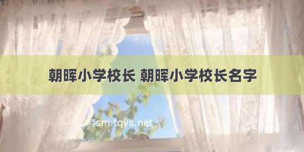 朝晖小学校长 朝晖小学校长名字