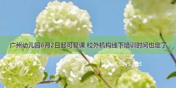 广州幼儿园6月2日起可复课 校外机构线下培训时间也定了