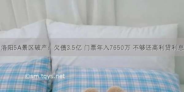 洛阳5A景区破产：欠债3.5亿 门票年入7650万 不够还高利贷利息