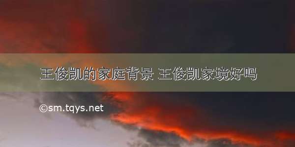 王俊凯的家庭背景 王俊凯家境好吗