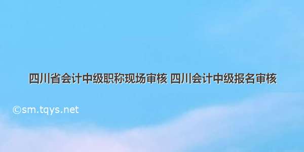 四川省会计中级职称现场审核 四川会计中级报名审核