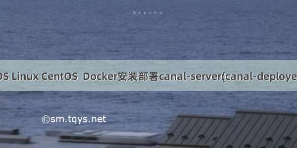 macOS Linux CentOS  Docker安装部署canal-server(canal-deployer)服务