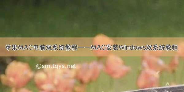 苹果MAC电脑双系统教程——MAC安装Windows双系统教程