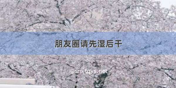 朋友圈请先湿后干