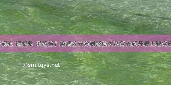 「谈初心 话使命 讲担当」崆峒公安分局经侦大队党支部开展主题党日活动