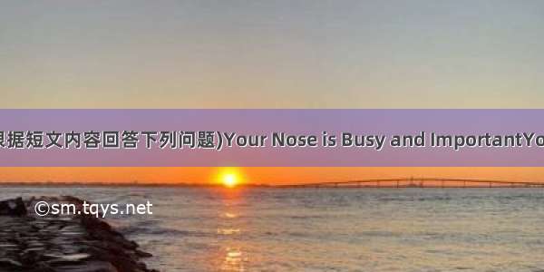 Answer the questions（根据短文内容回答下列问题)Your Nose is Busy and ImportantYour nose has many import