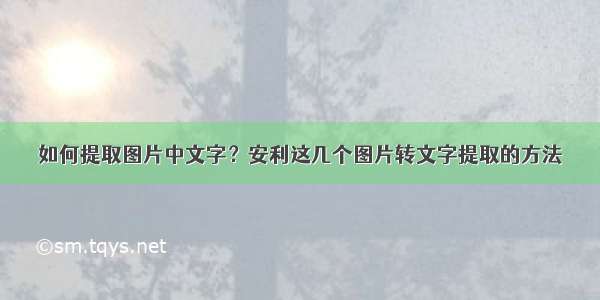 如何提取图片中文字？安利这几个图片转文字提取的方法