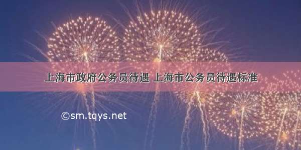 上海市政府公务员待遇 上海市公务员待遇标准