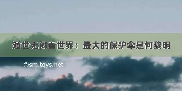 遁世无闷看世界：最大的保护伞是何黎明