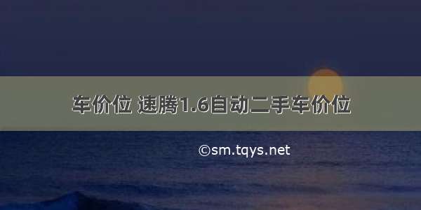 车价位 速腾1.6自动二手车价位