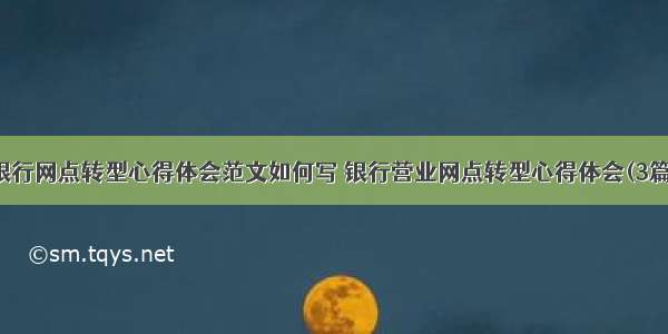 银行网点转型心得体会范文如何写 银行营业网点转型心得体会(3篇)