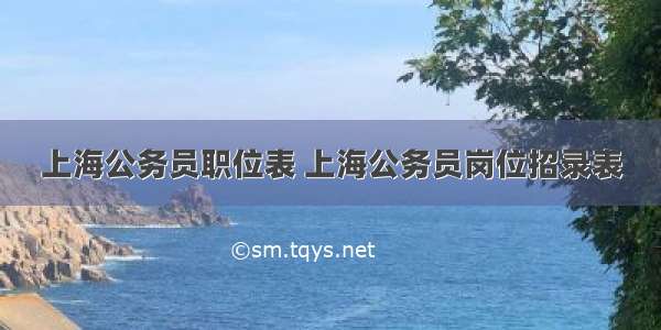 上海公务员职位表 上海公务员岗位招录表