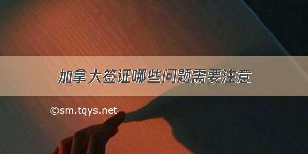 加拿大签证哪些问题需要注意