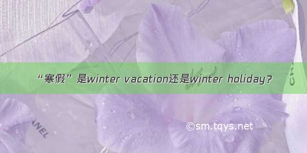 “寒假”是winter vacation还是winter holiday？
