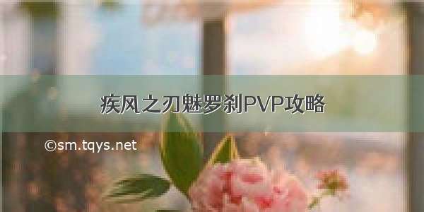 疾风之刃魅罗刹PVP攻略