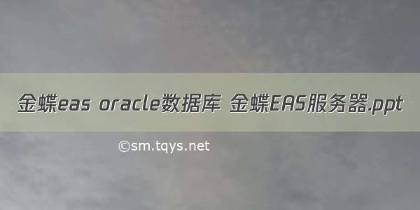 金蝶eas oracle数据库 金蝶EAS服务器.ppt