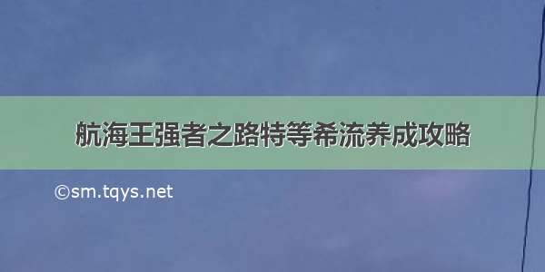 航海王强者之路特等希流养成攻略