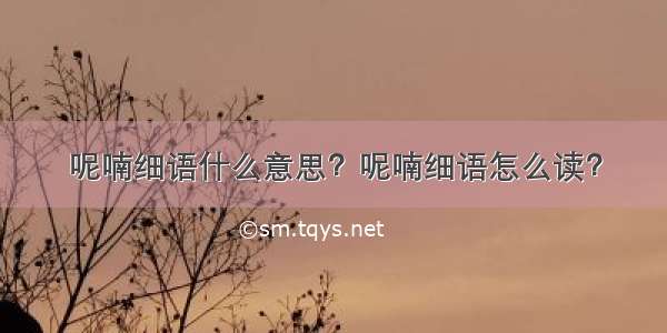 呢喃细语什么意思？呢喃细语怎么读？