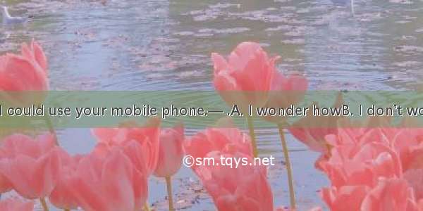 — I wonder if I could use your mobile phone.— .A. I wonder howB. I don’t wonderC. Sorry  i