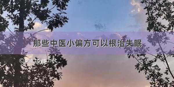 那些中医小偏方可以根治失眠