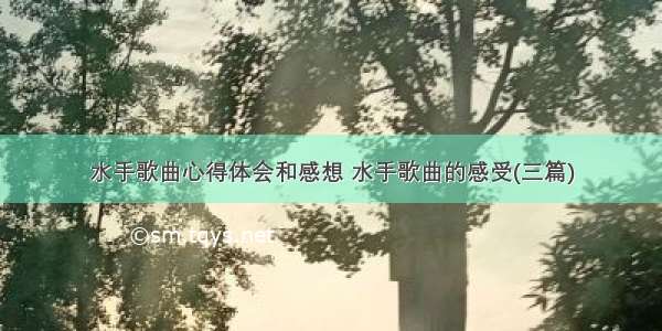 水手歌曲心得体会和感想 水手歌曲的感受(三篇)