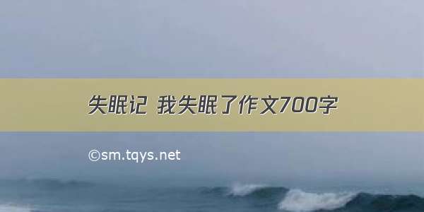 失眠记 我失眠了作文700字