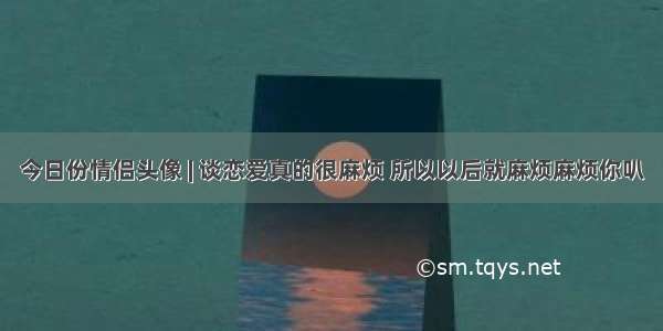 今日份情侣头像 | 谈恋爱真的很麻烦 所以以后就麻烦麻烦你叭