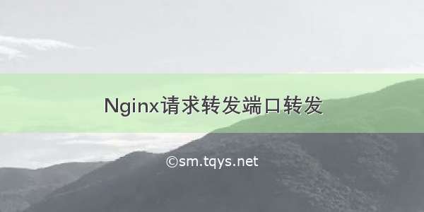Nginx请求转发端口转发