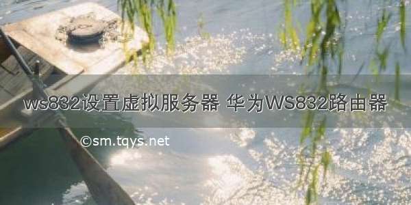 ws832设置虚拟服务器 华为WS832路由器