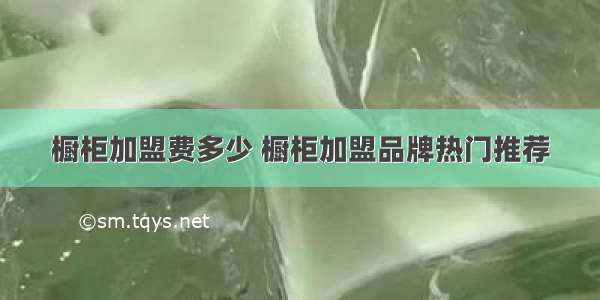 橱柜加盟费多少 橱柜加盟品牌热门推荐