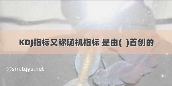 KDJ指标又称随机指标 是由(  )首创的