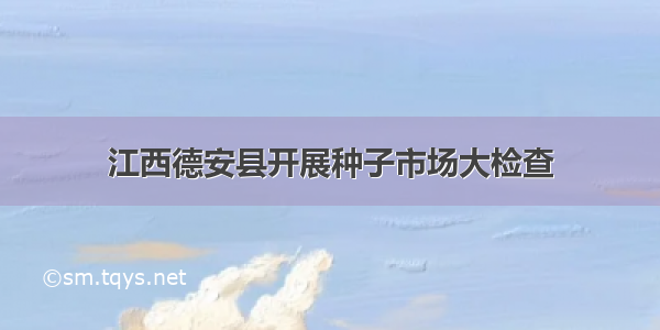 江西德安县开展种子市场大检查