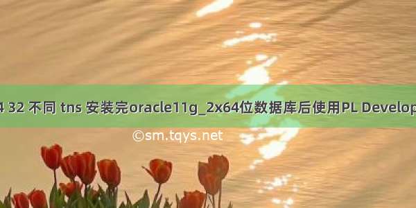 oracle 64 32 不同 tns 安装完oracle11g_2x64位数据库后使用PL Developer链接or